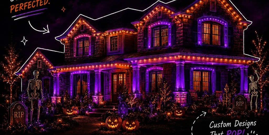 Halloween Lighting Installation in New Jersey